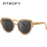 RTBOFY Wood Sunglasses Women Polarized Lens Glasses Bamboo Frame Eyeglasses 2017 New Designer  UV400 Protection Shades Eyewear