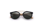 HU WOOD New Brand Sunglasses Men Women Natural Bamboo Frame Sun Glasses Round Wrap Double Bridge Goggle Driving Travel GR8023
