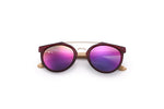 HU WOOD New Brand Sunglasses Men Women Natural Bamboo Frame Sun Glasses Round Wrap Double Bridge Goggle Driving Travel GR8023