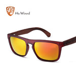 HU WOOD Natural Bamboo Sunglasses for Men Zebra Wood Sun Glasses Polarized Sun glasses Rectangle Lenses Driving UV400 GRS8002