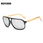 BOYSEEN  New Fashion Products Men Women Sunglass Bamboo Without Border Sunglasses au Retro Wood Lens Wooden Frame Handmade  1524