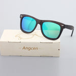 Angcen Wooden Sunglasses Men Polarized Retro Sun Glasses UV400 Protection Bamboo Sunglasses Women Vintage Wood Glasses Eyewear
