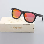 Angcen Wooden Sunglasses Men Polarized Retro Sun Glasses UV400 Protection Bamboo Sunglasses Women Vintage Wood Glasses Eyewear
