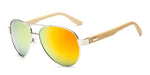 Bamboo Sunglasses pilot  Men Wooden metal Women pilot Brand Designer Mirror Original Sun Glasses for men drive retro de sol