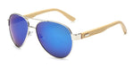 Bamboo Sunglasses pilot  Men Wooden metal Women pilot Brand Designer Mirror Original Sun Glasses for men drive retro de sol