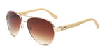 Bamboo Sunglasses pilot  Men Wooden metal Women pilot Brand Designer Mirror Original Sun Glasses for men drive retro de sol