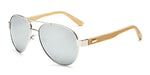Bamboo Sunglasses pilot  Men Wooden metal Women pilot Brand Designer Mirror Original Sun Glasses for men drive retro de sol