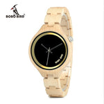 BOBO BIRD  Women Watch Wooden Bamboo Quartz Watches Ladies Wristwatch relogio feminino with Full Wood Band in Gift Box