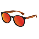 Hu Wood 2018 Polarized Round Bamboo Sunglasses for Men and Women, UV Protection with Wooden vintage sunglasses