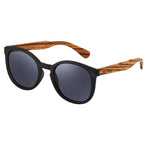 Hu Wood 2018 Polarized Round Bamboo Sunglasses for Men and Women, UV Protection with Wooden vintage sunglasses