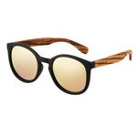 Hu Wood 2018 Polarized Round Bamboo Sunglasses for Men and Women, UV Protection with Wooden vintage sunglasses