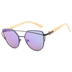 HDCRAFTER Cat Eye sunglasses women wood Bamboo ladies Sunglasses Fashion Mirror Sun glasses for Women Brand Designer female