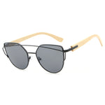 HDCRAFTER Cat Eye sunglasses women wood Bamboo ladies Sunglasses Fashion Mirror Sun glasses for Women Brand Designer female