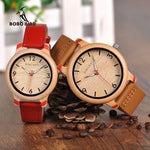 BOBO BIRD Couple Watch Women Wooden Men's Watches Quartz Men Bamboo relogio feminino erkek kol saati in Gifts box