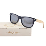 Angcen Wooden Sunglasses Men Polarized Retro Sun Glasses UV400 Protection Bamboo Sunglasses Women Vintage Wood Glasses Eyewear