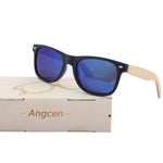 Angcen Wooden Sunglasses Men Polarized Retro Sun Glasses UV400 Protection Bamboo Sunglasses Women Vintage Wood Glasses Eyewear