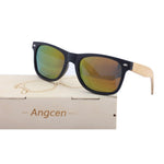 Angcen Wooden Sunglasses Men Polarized Retro Sun Glasses UV400 Protection Bamboo Sunglasses Women Vintage Wood Glasses Eyewear