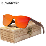 KINGSEVEN 2019 Handmade Polarized Walnut Wood Sunglasses Fashion Men Women Brand Design Colorful Sun Glasses Mirror Shades