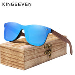KINGSEVEN 2019 Handmade Polarized Walnut Wood Sunglasses Fashion Men Women Brand Design Colorful Sun Glasses Mirror Shades