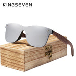 KINGSEVEN 2019 Handmade Polarized Walnut Wood Sunglasses Fashion Men Women Brand Design Colorful Sun Glasses Mirror Shades