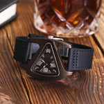 ALK bamboo triangle colorful Women wood wrist watch ladies wooden watches 2019 leather strap female male quartz wristwatch saati