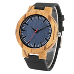 Blue Dial Nature Wood Wrist Watch Men Quartz Clock Creative Men's Watches Genuine Leather Band Wristwatch Man Hour male Gifts