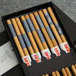 Chopsticks 5 pair Japanese Korean Food Wooden bamboo Red Black Handle Design Couple Reusable Chopstick Set Chop Stick with Case