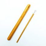 Natural bamboo drinking straw travelling set sisal hemp straws cleaning brush with organic bamboo straw tube carrying case