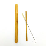 Natural bamboo drinking straw travelling set sisal hemp straws cleaning brush with organic bamboo straw tube carrying case